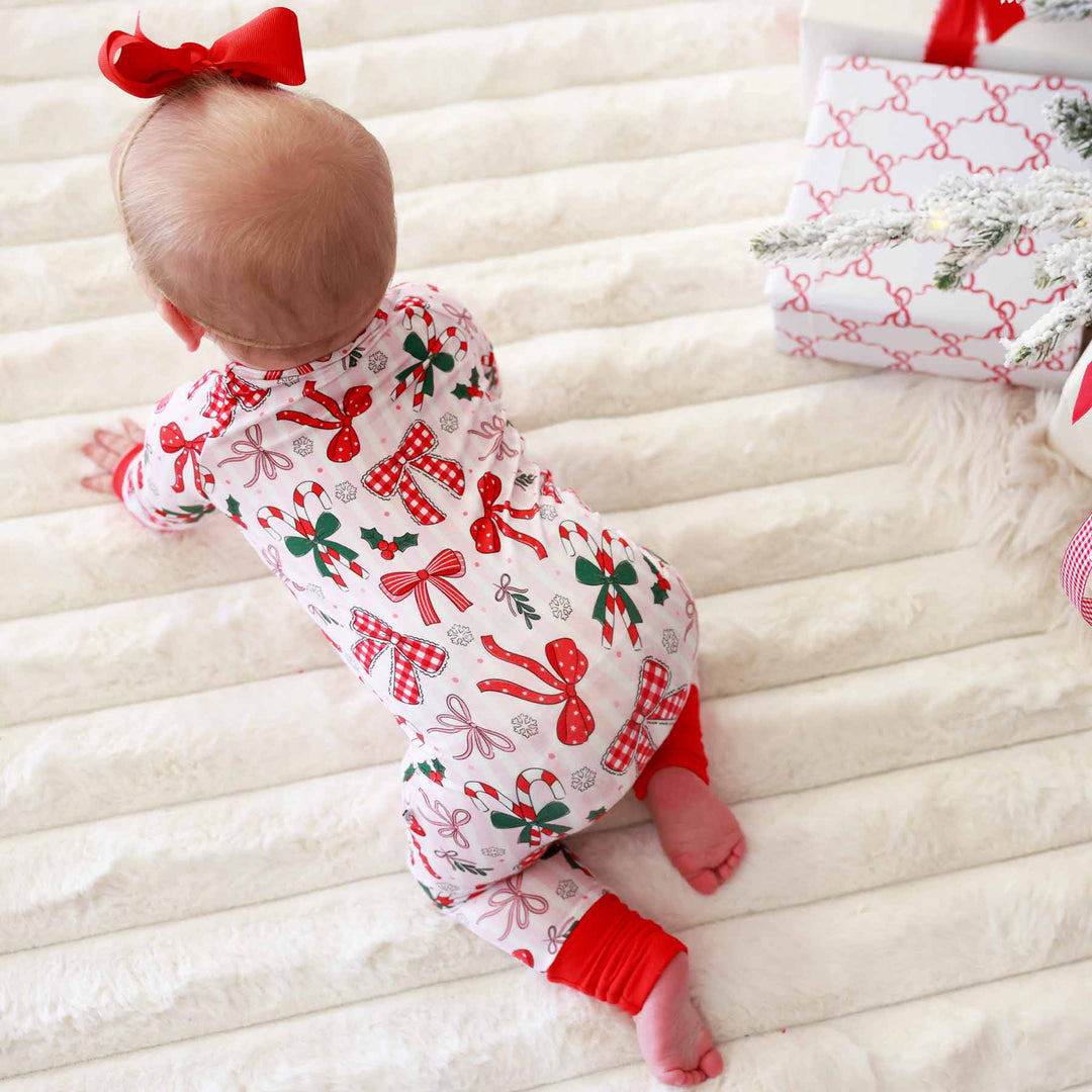 christmas ribbon bow headband scarlet 