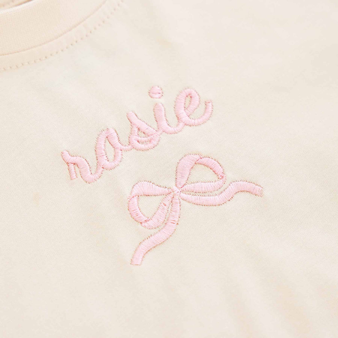 personalized bow romper with name 