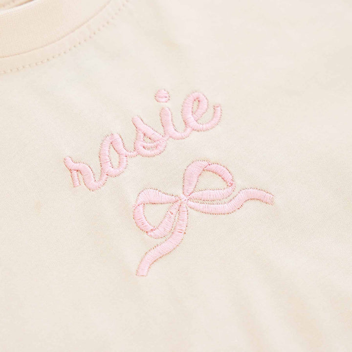 personalized bow romper with name 