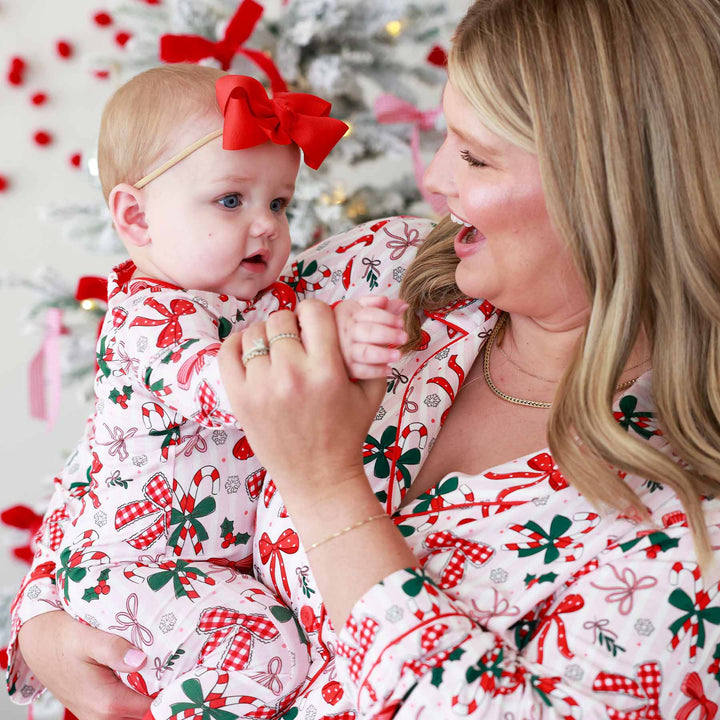 red ribbon bow headband with nylon band 