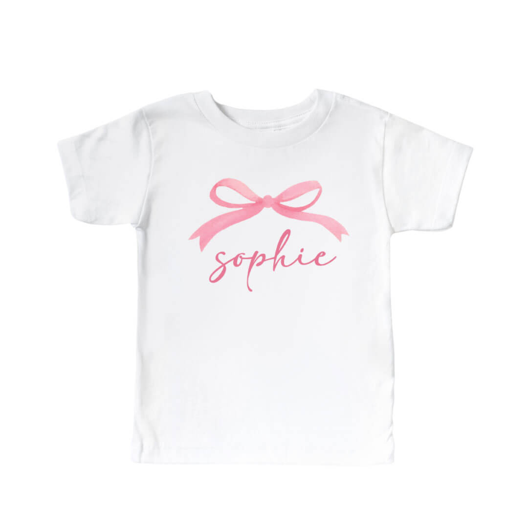 personalized bow tshirt for kids 