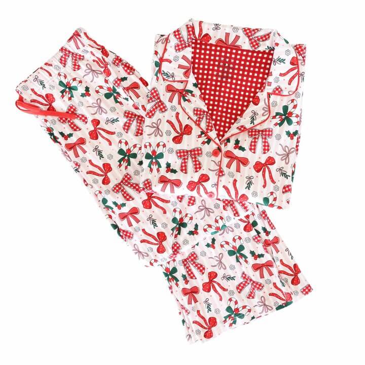 bow what fun women's two piece flare lounge set for moms