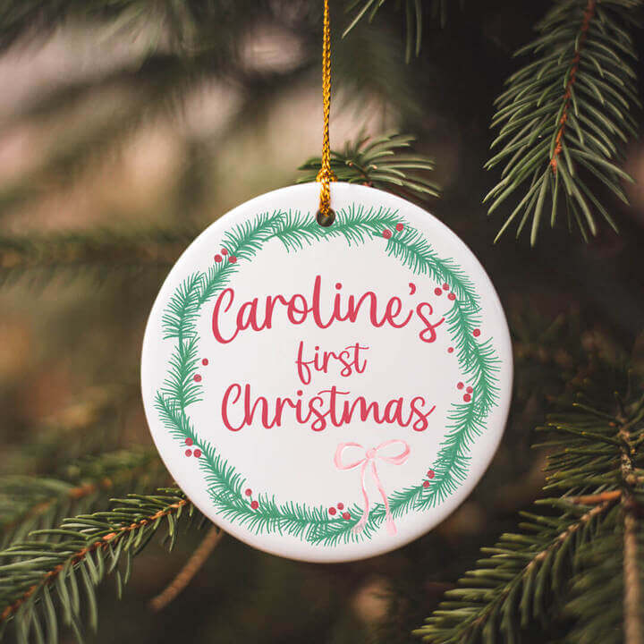 baby's first christmas personalized ornament 