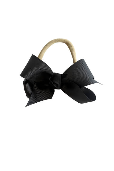 black ribbon bow headband