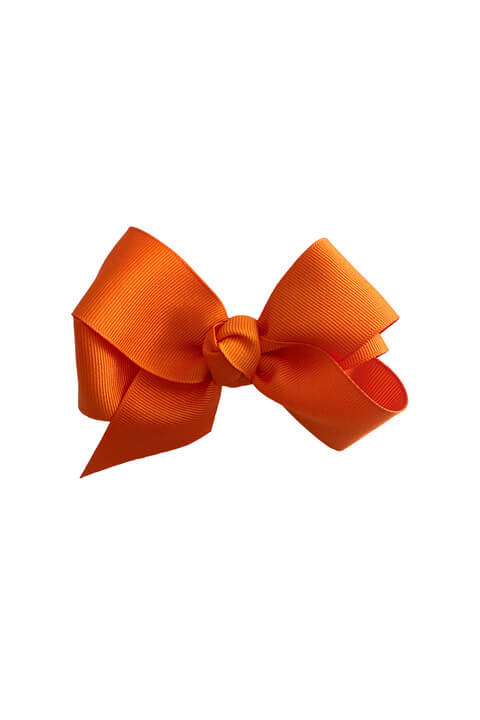 large ribbon bow with clip in pumpkin orange