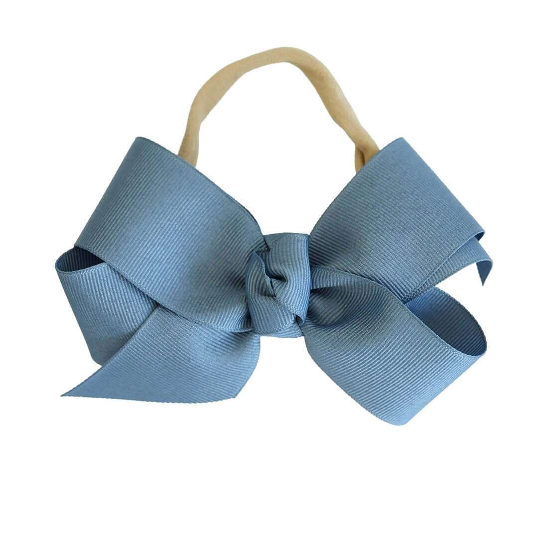 dusty blue ribbon headband 