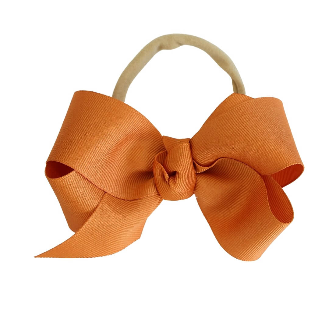 orange ribbon bow headband 