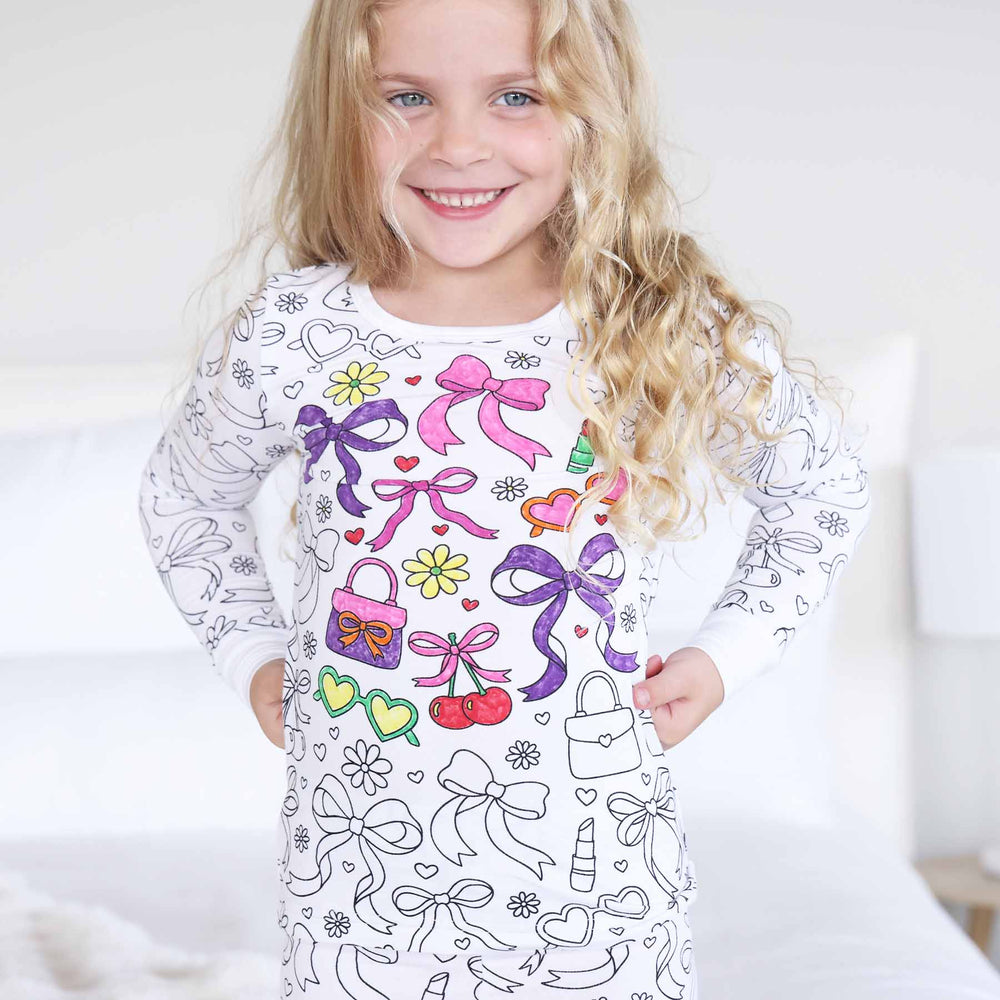 coorable bamboo pajama set for girls material girl
