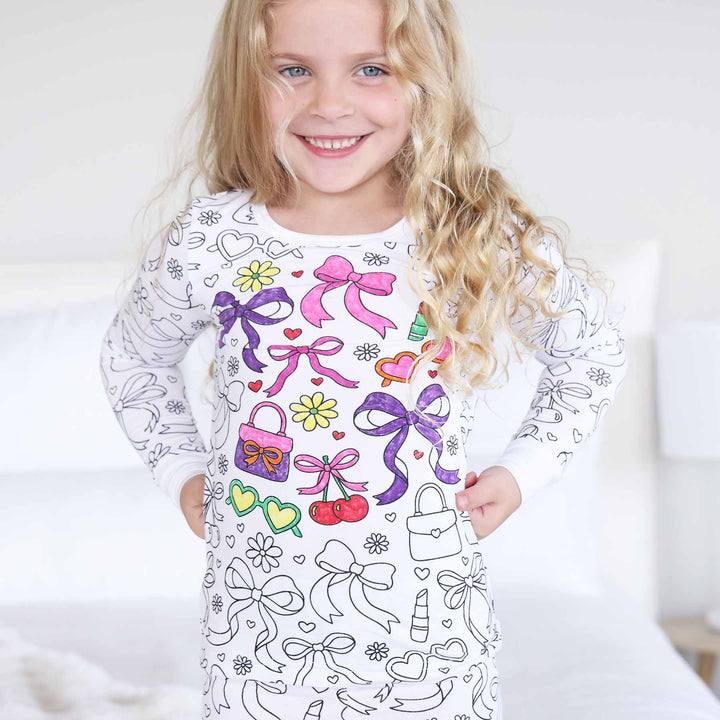 coorable bamboo pajama set for girls material girl