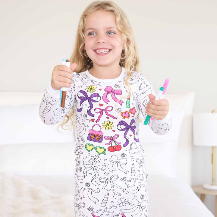 material girl colorable pajamas for girls 