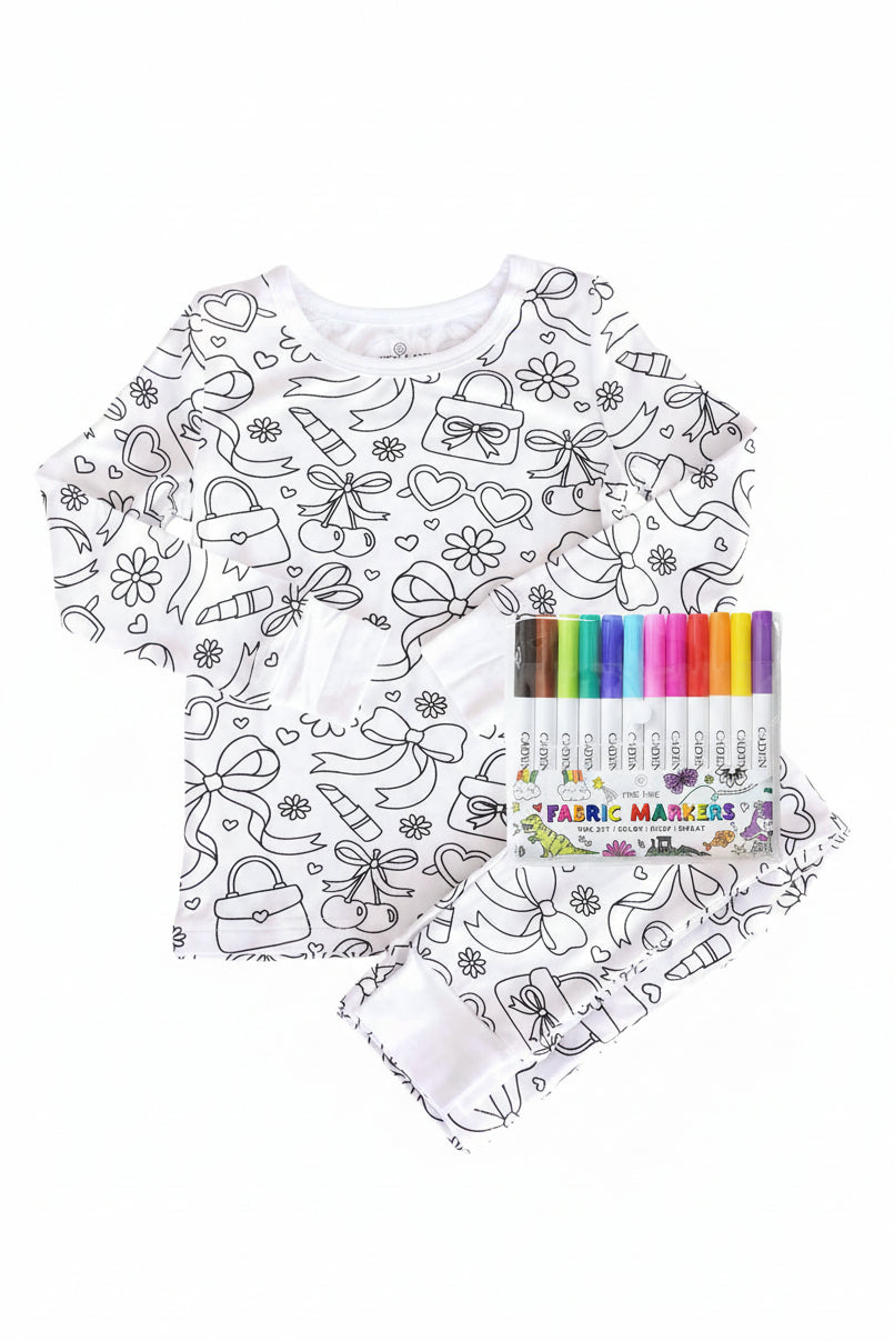Colorable Two Piece Pajama Sets | Caden Lane