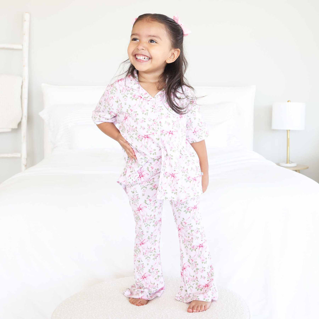 bows in bloom two piece lounge set for girls 
