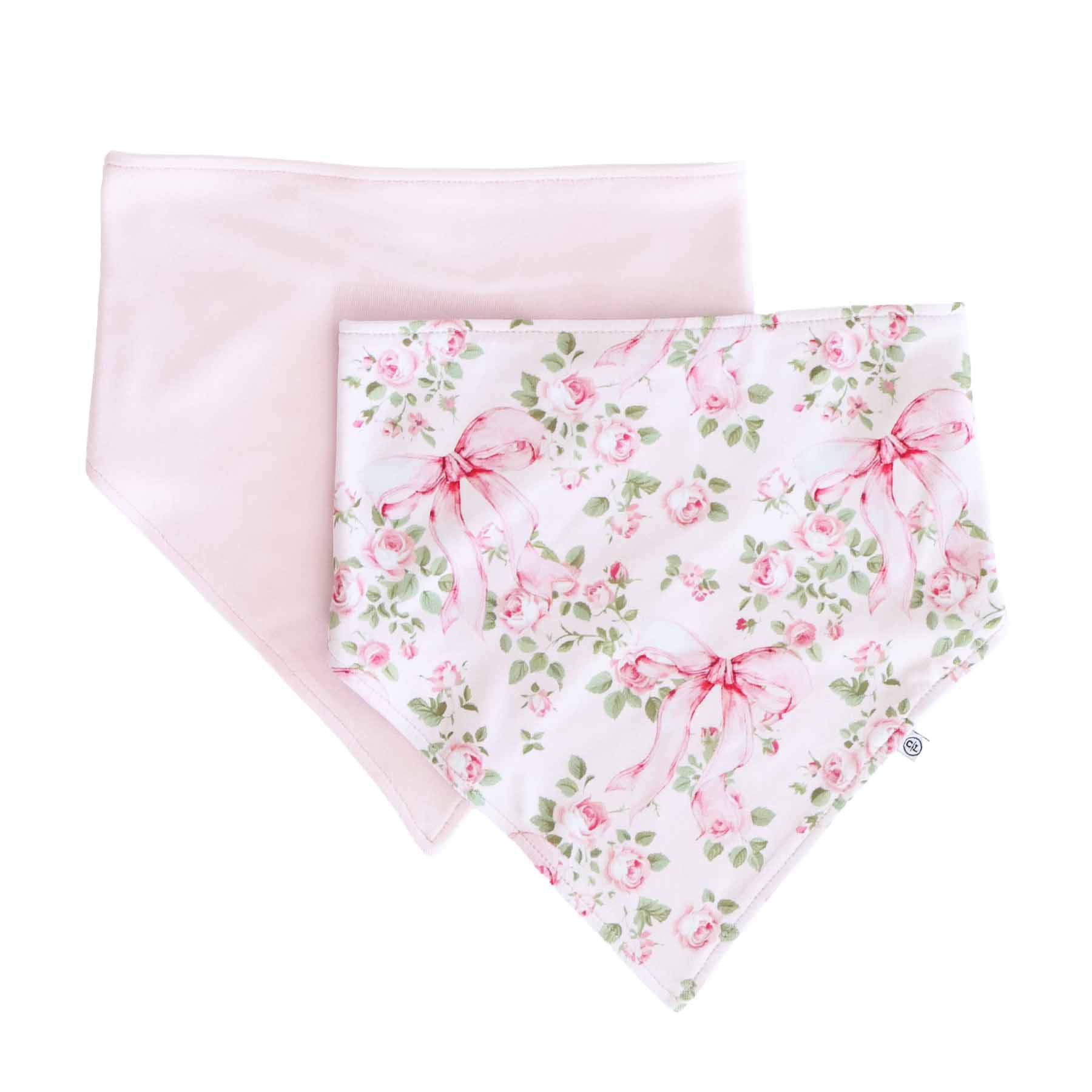 Bows in Bloom 2pc Bandana Bibs