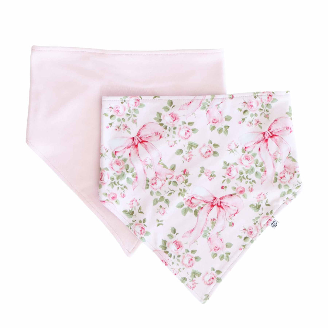 bows in blooms two piece bandana bib set 