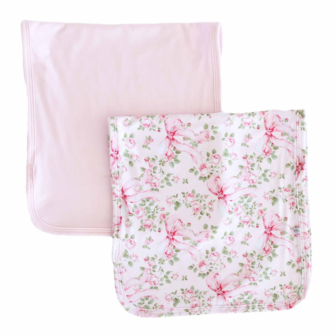 bows in bloom two piece burp cloth set 