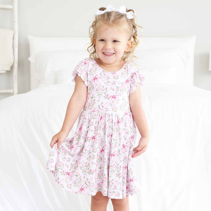 bows in bloom bamboo dress for girls 