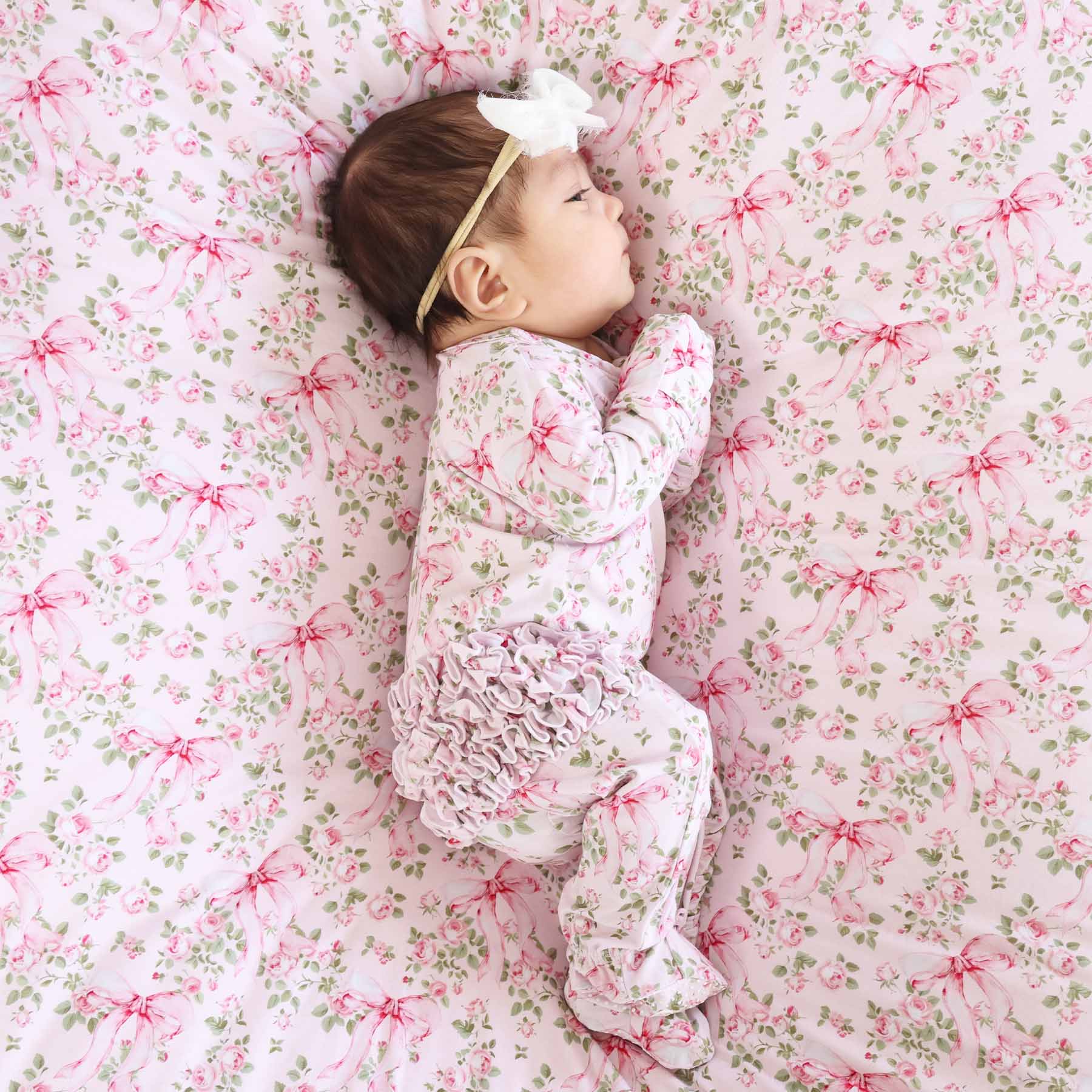 bows in bloom swaddle blanket 