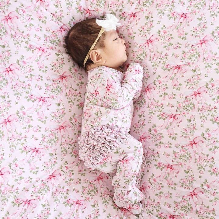 bows in bloom swaddle blanket 