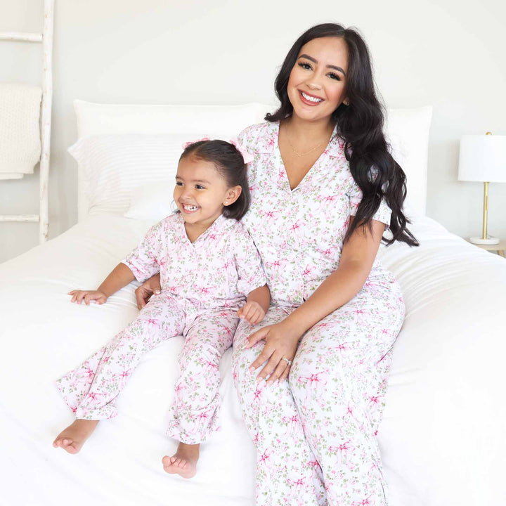 bows in bloom mommy and me matching pajama set for girls 