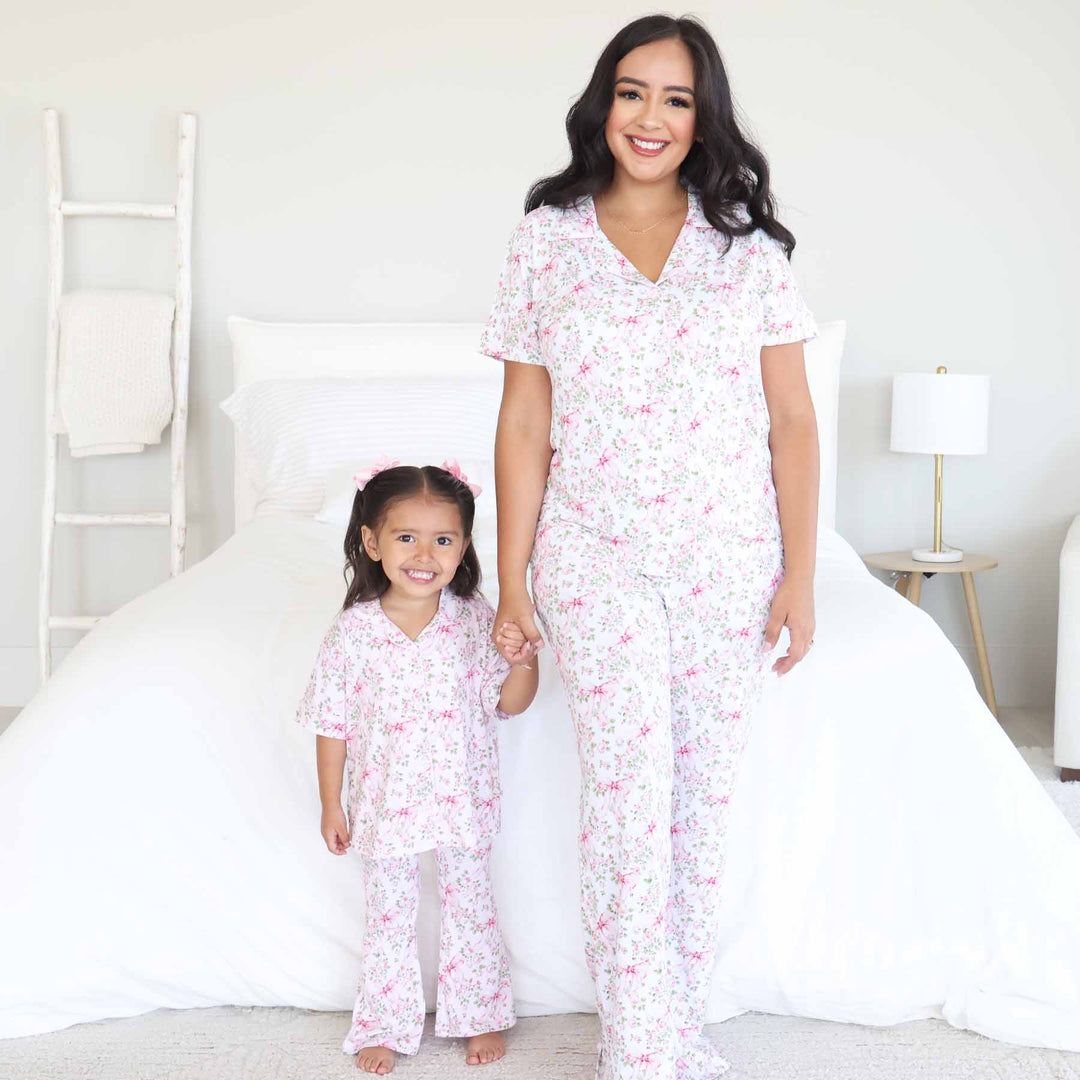 bows in blooms two piece lounge set for women