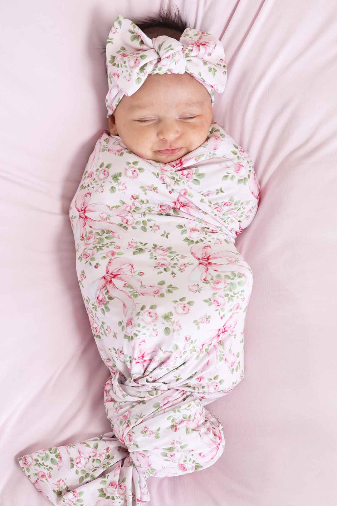 Baby Blanket Pink Bow Swaddle Baby Blankets Newborn Bow Swaddle