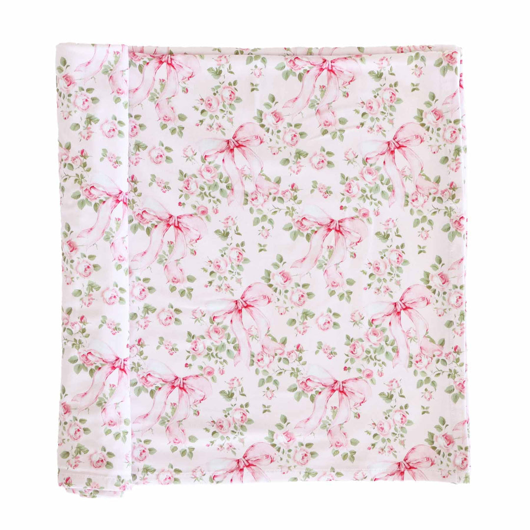 bows in bloom oversized swaddle blanket 
