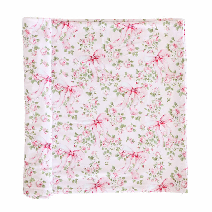 bows in bloom oversized swaddle blanket 