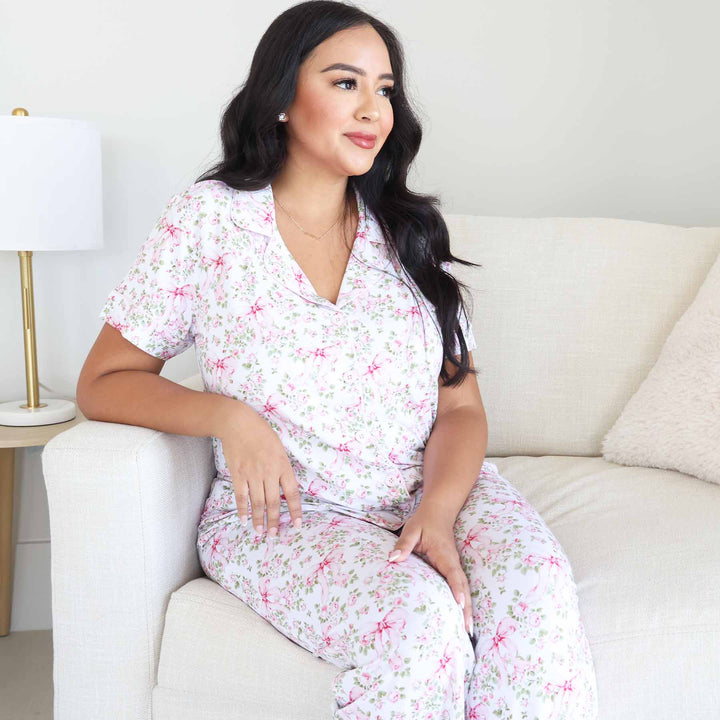 bows in bloom women's two piece lounge set 