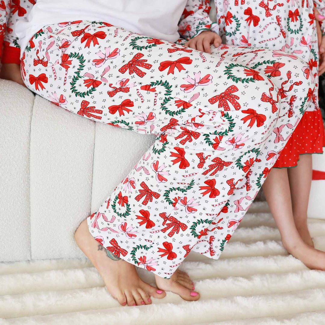 christmas bow lounge pants for mom