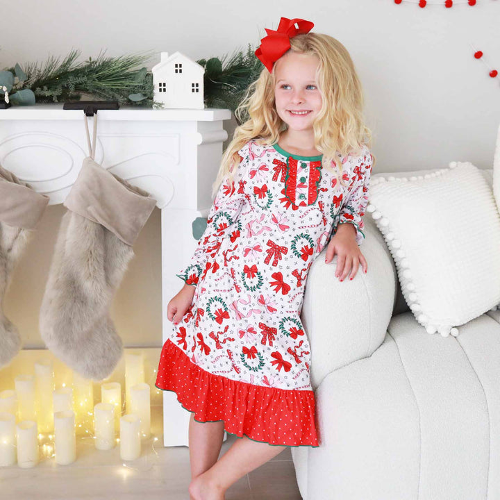 wrapped in a bow nightgown for girls 