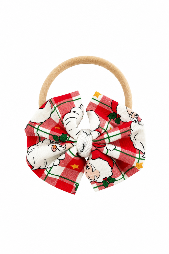 Christmas Knit Bow Headband | Cozy Claus