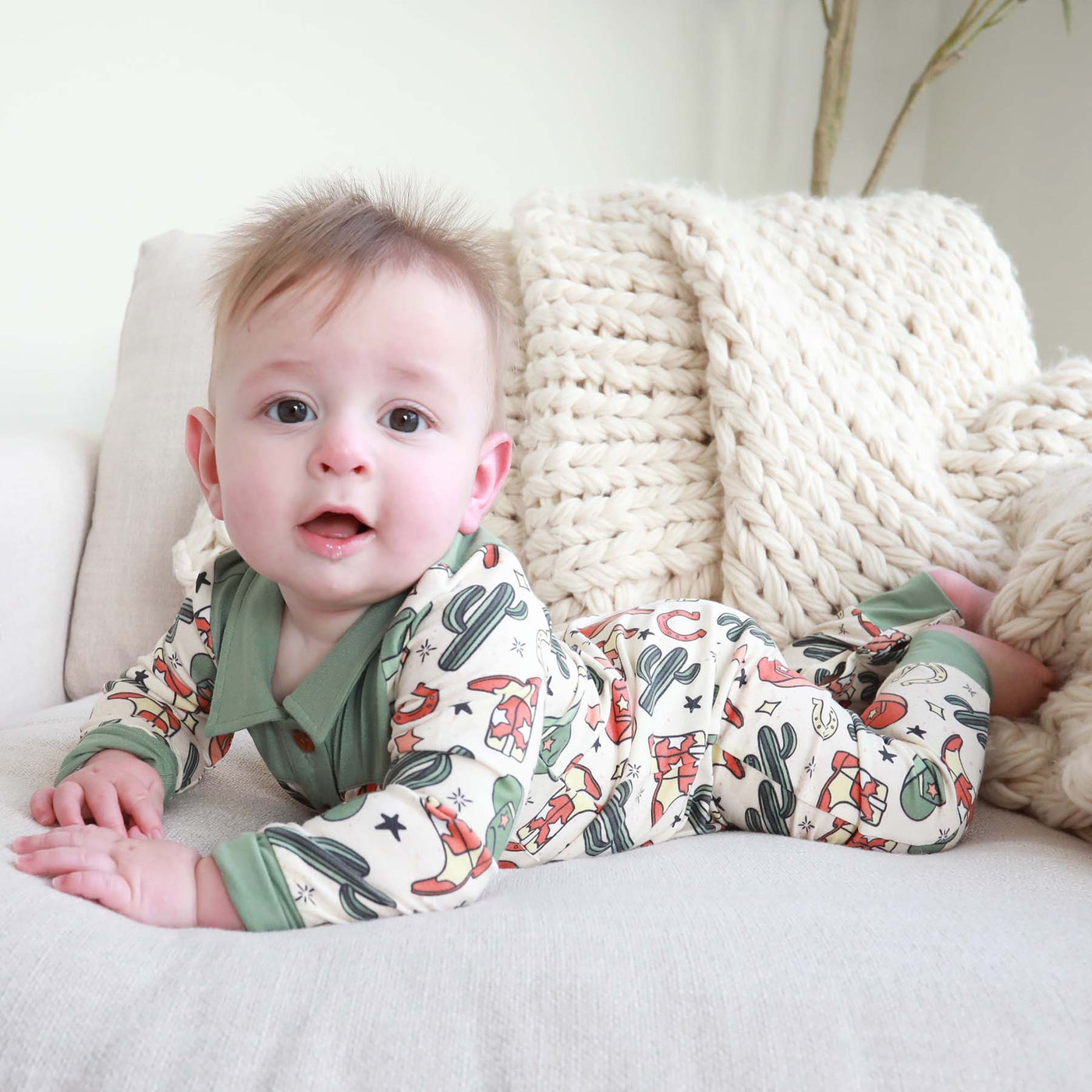 collared romper buckaroo toddler pajama for boy
