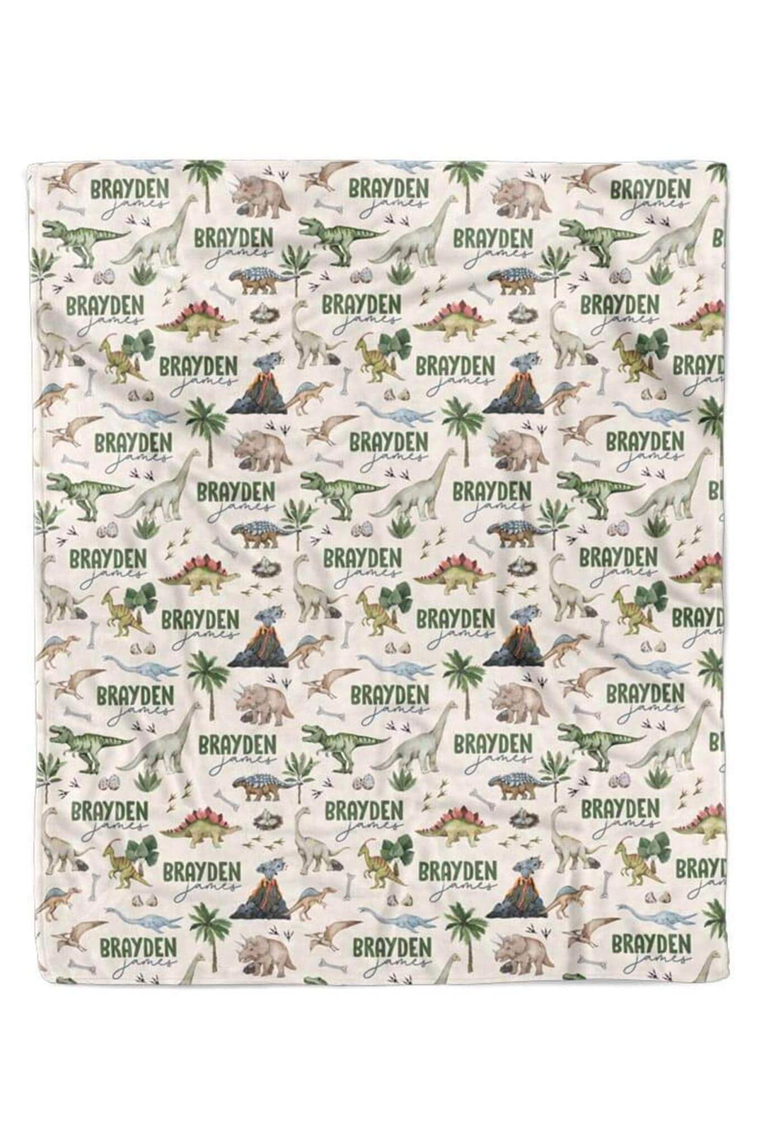 Dino Tracks Personalized Kids Blanket