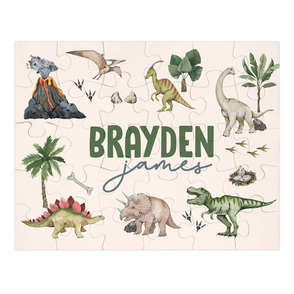 boy dinosaur personalized kids puzzle