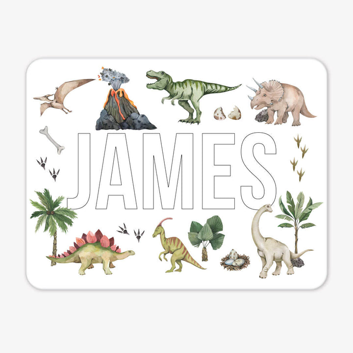 dinosaur tracks personalized whiteboard