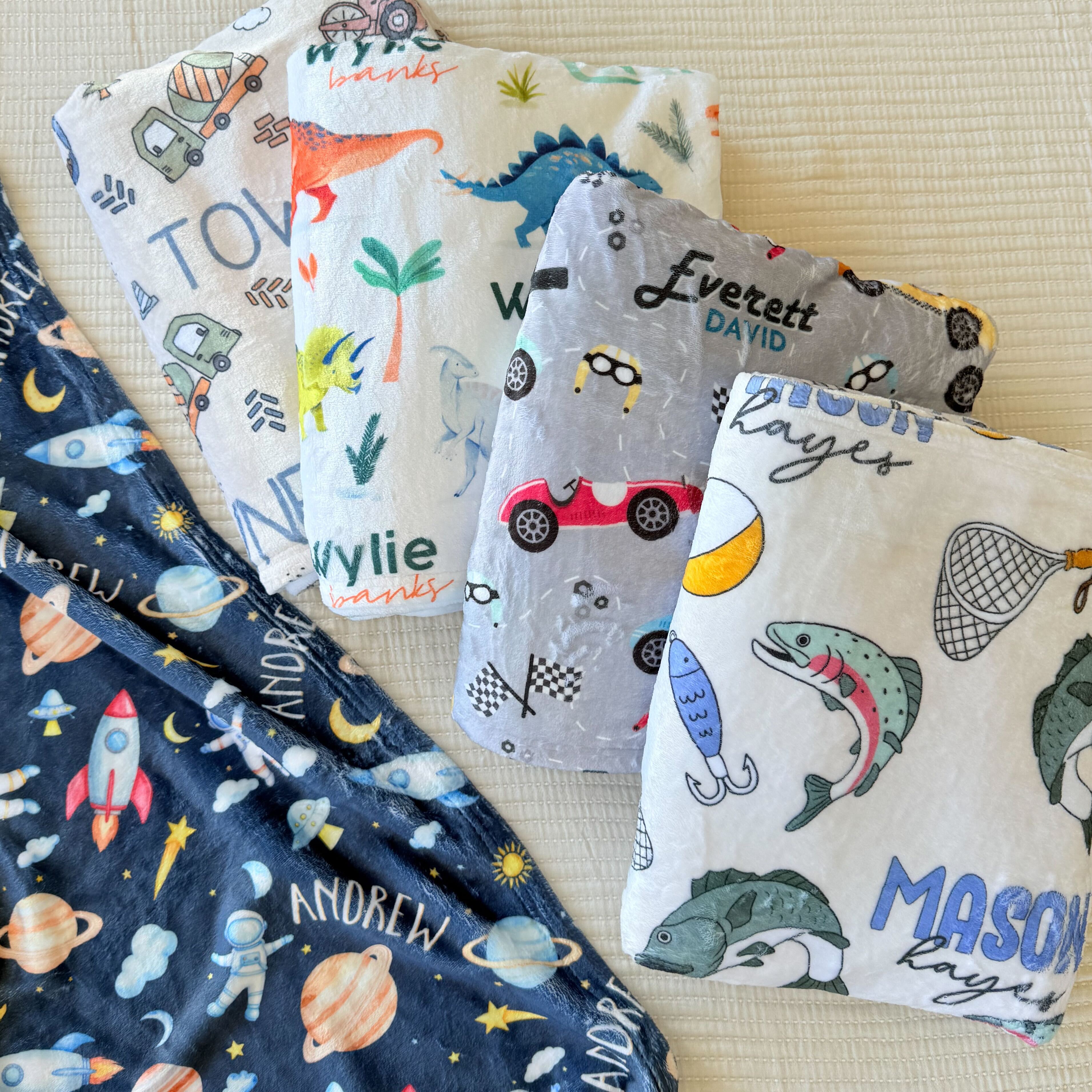 Personalized Themed Blankets for Boys