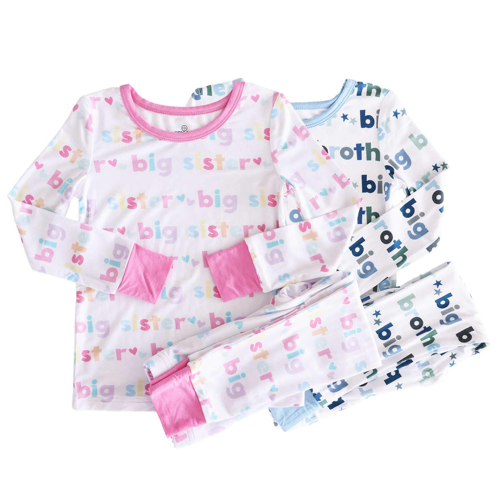big sister and big brother two piece pajama sets