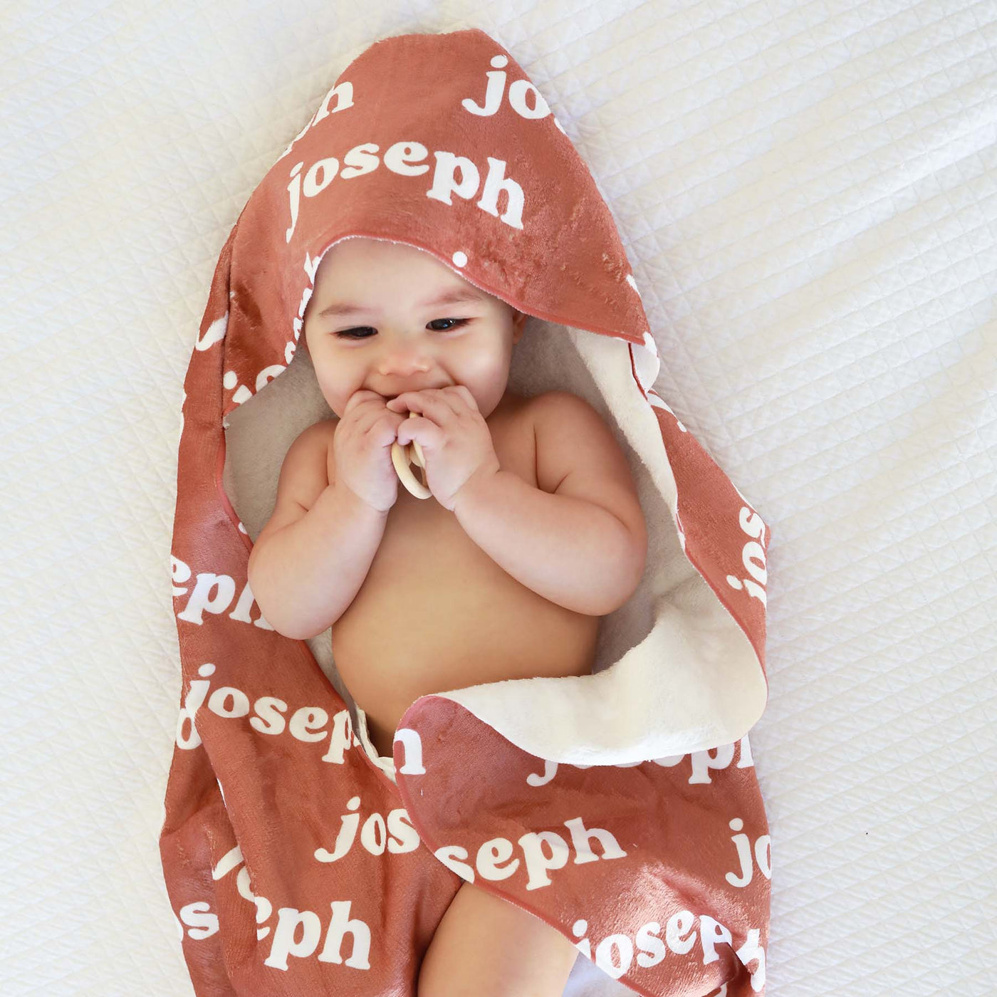 clay baby name hooded towel 