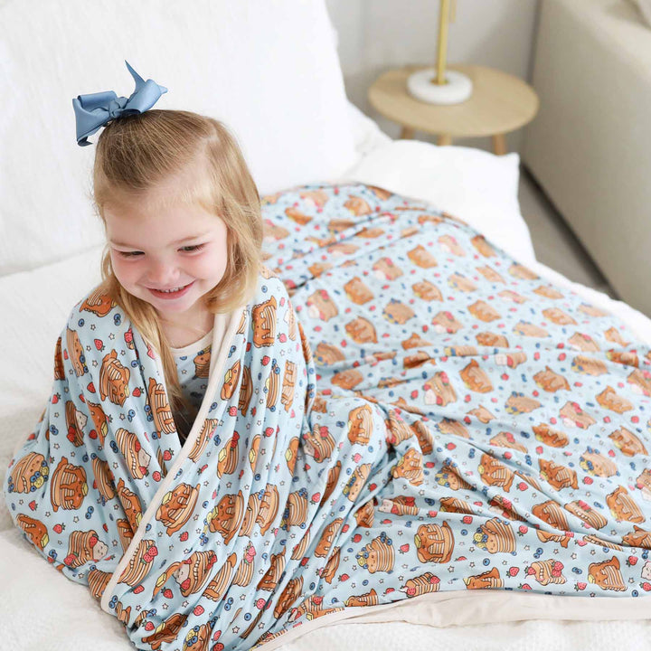 blue pancake blanket for kids