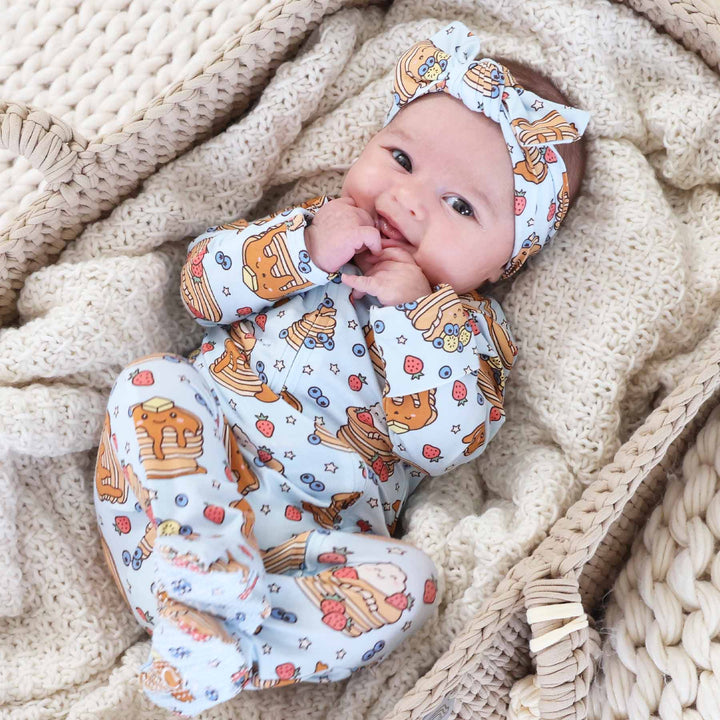 baby wearing brunch buddies headwrap