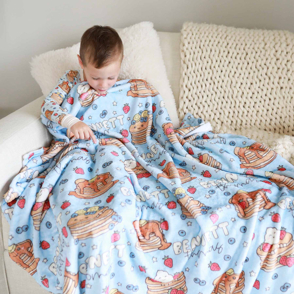 pancake personalized blanket for kids