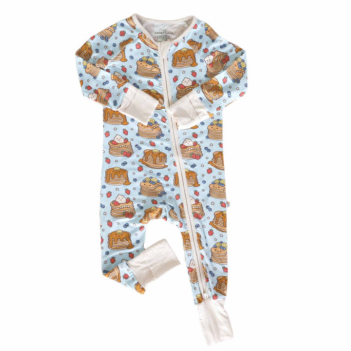 pancake zip romper for toddlers gender neutral