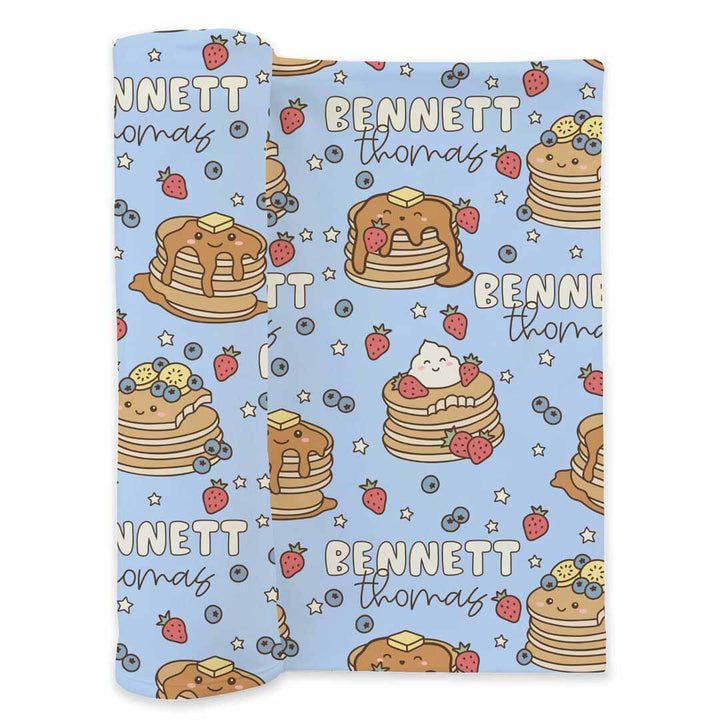 pancake personalized swaddle blanket for babies