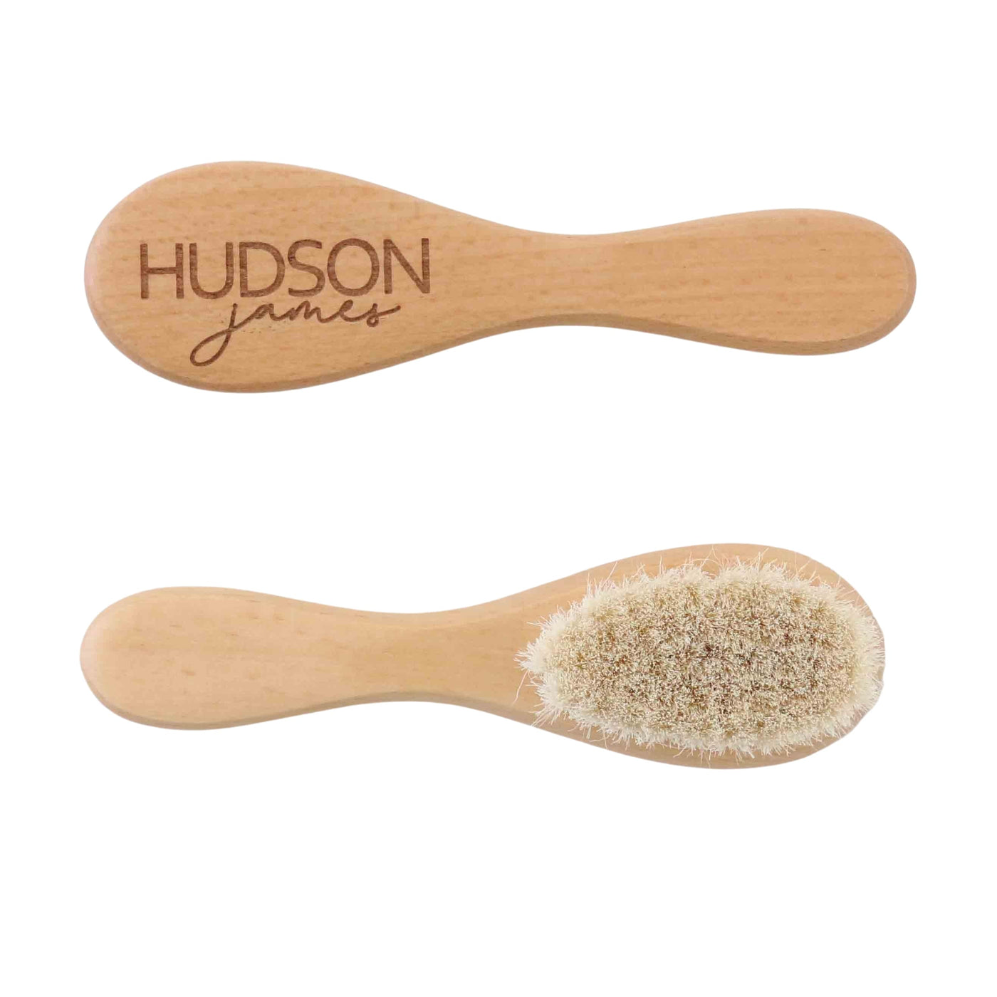 personalized wooden baby brush