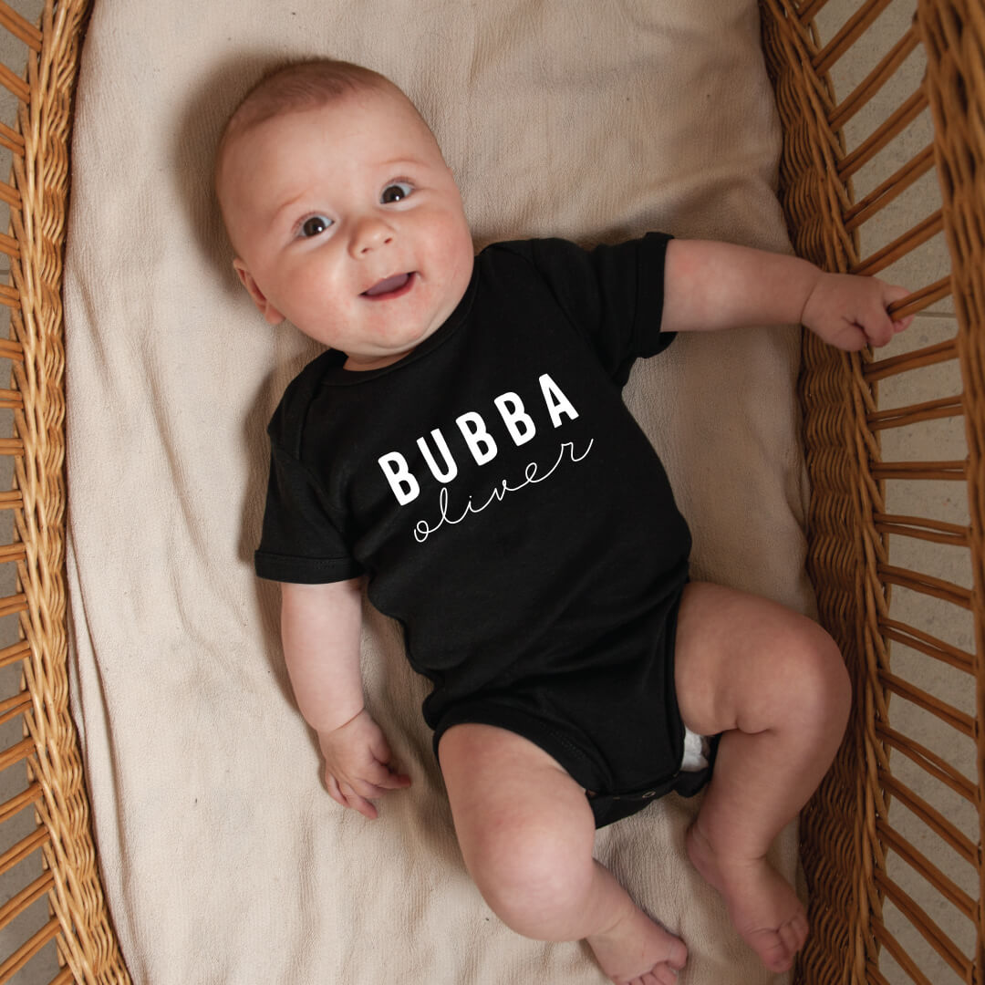 bubba personalized graphic bodysuit black 