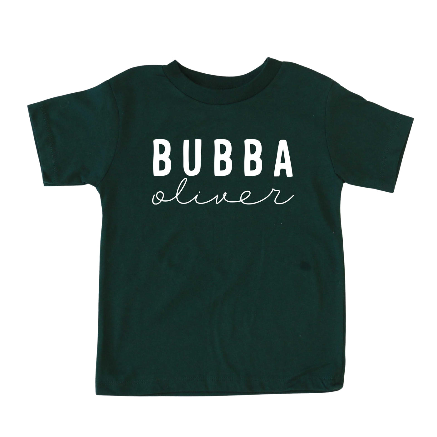 bubba personalized kids graphic tee forest green