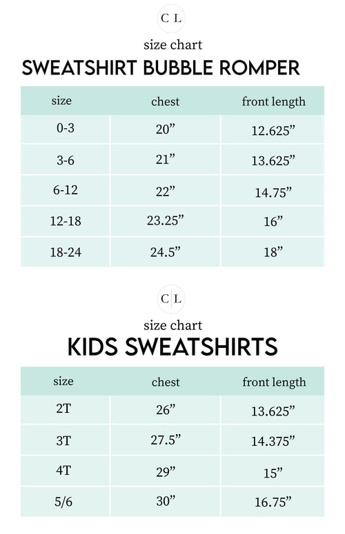 Sizing chart