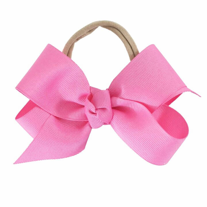 pink ribbon bow headband for babies 