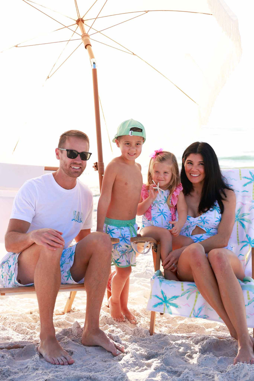blue lagoon family matching swimsuits 