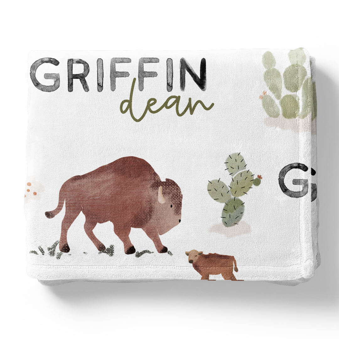 blake's bison personalized toddler blanket 